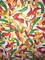 1 Yard White Red Chili Print Poly Cotton fabric 59/60 Inch Width